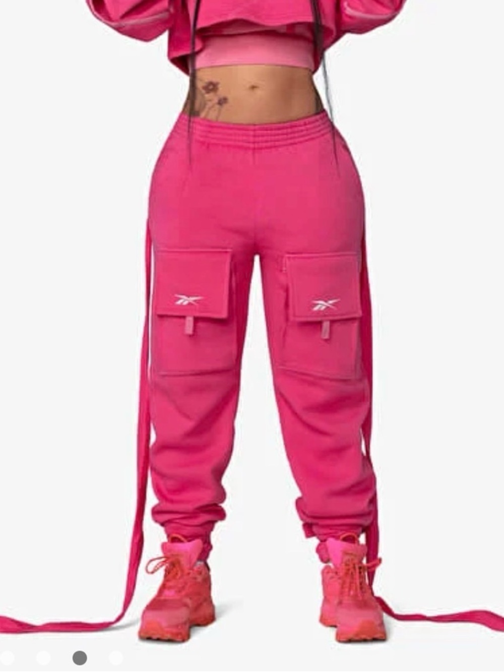 Reebok Cardi B Hot 🥵 Pink Cargo Jogger Pants - Women's 2x